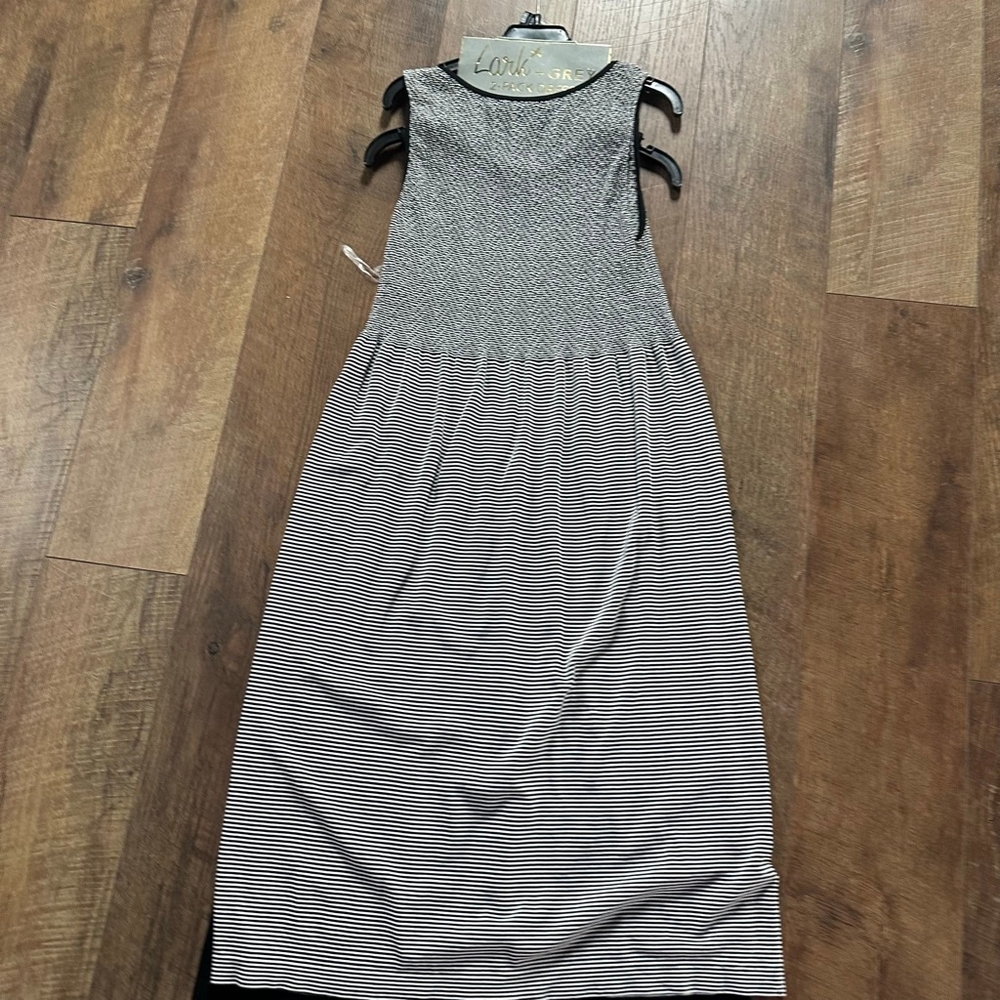Women's Lark + Grey Black and White Striped Maxi Dress - Picture 9 of 12